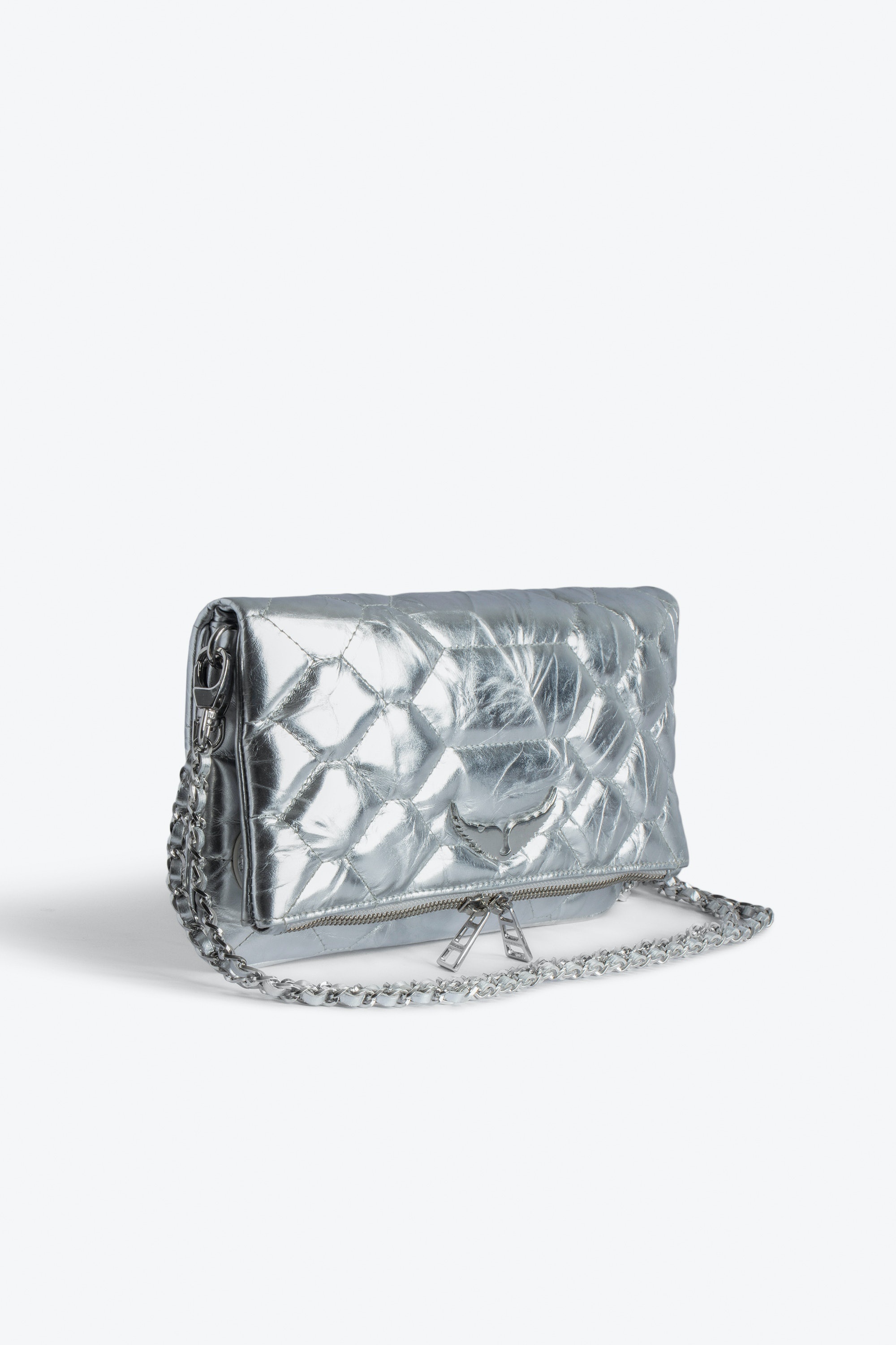 Rock Quilted Metallic Clutch - 3