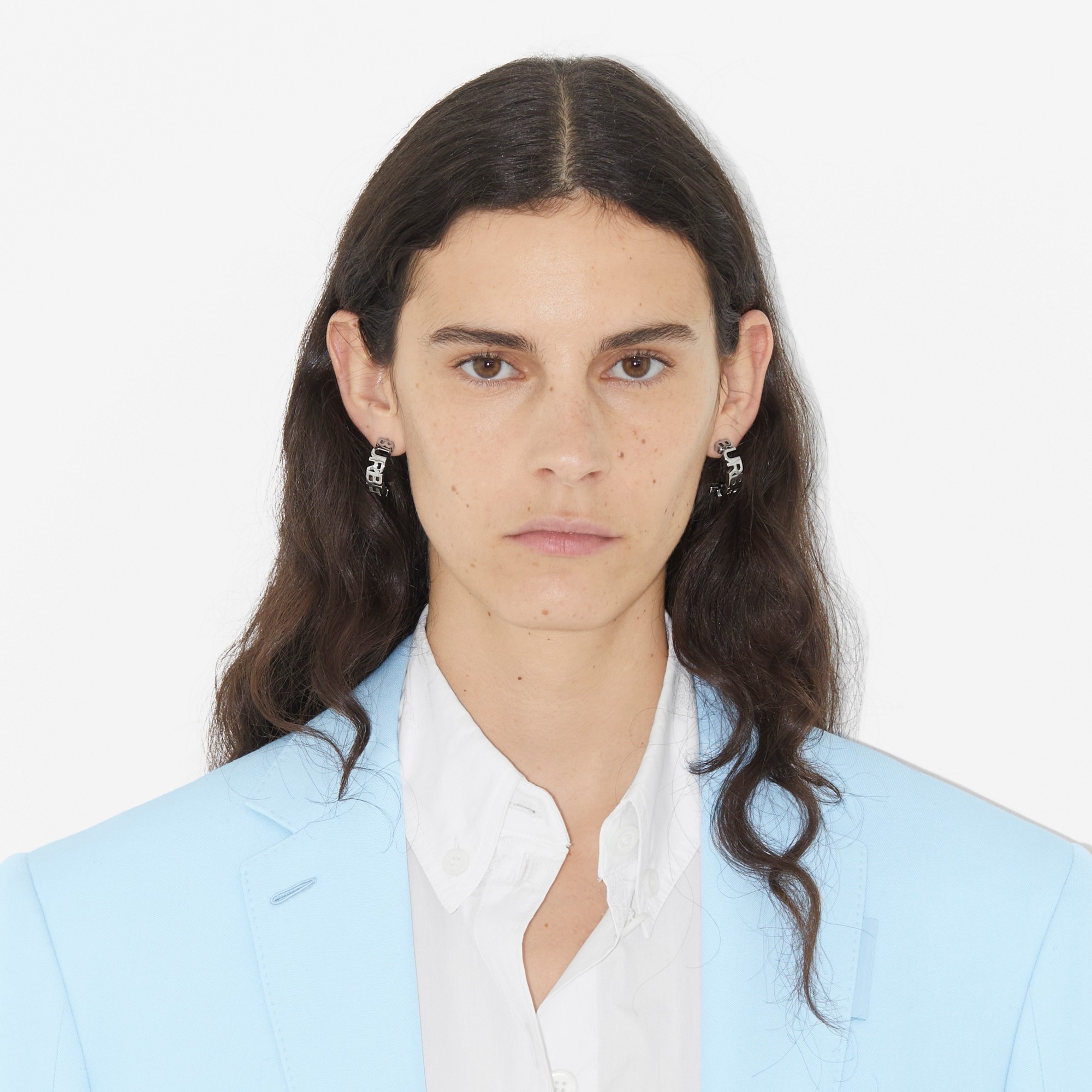 Palladium-plated Logo Hoop Earrings 4