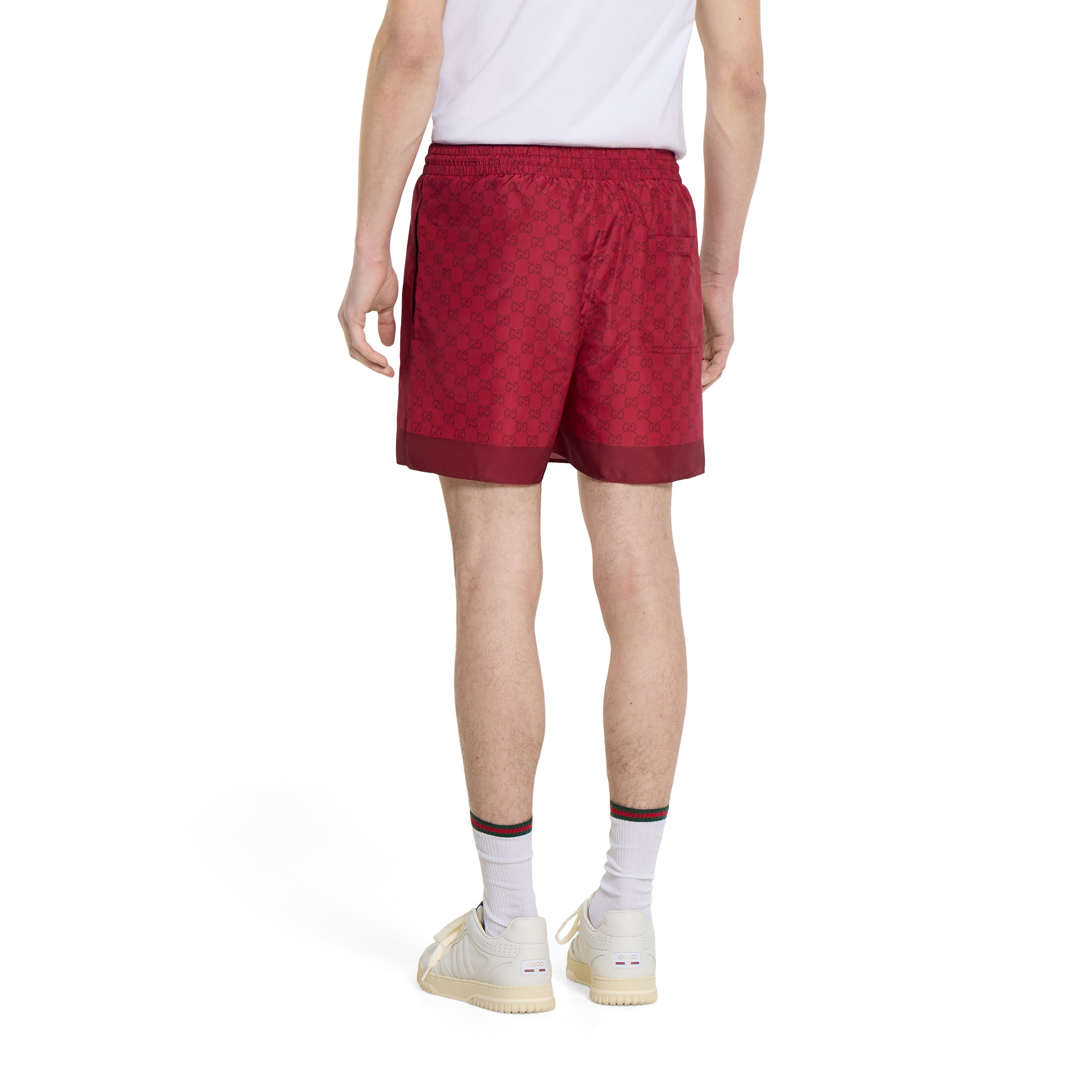 Printed technical poplin swim shorts - 4