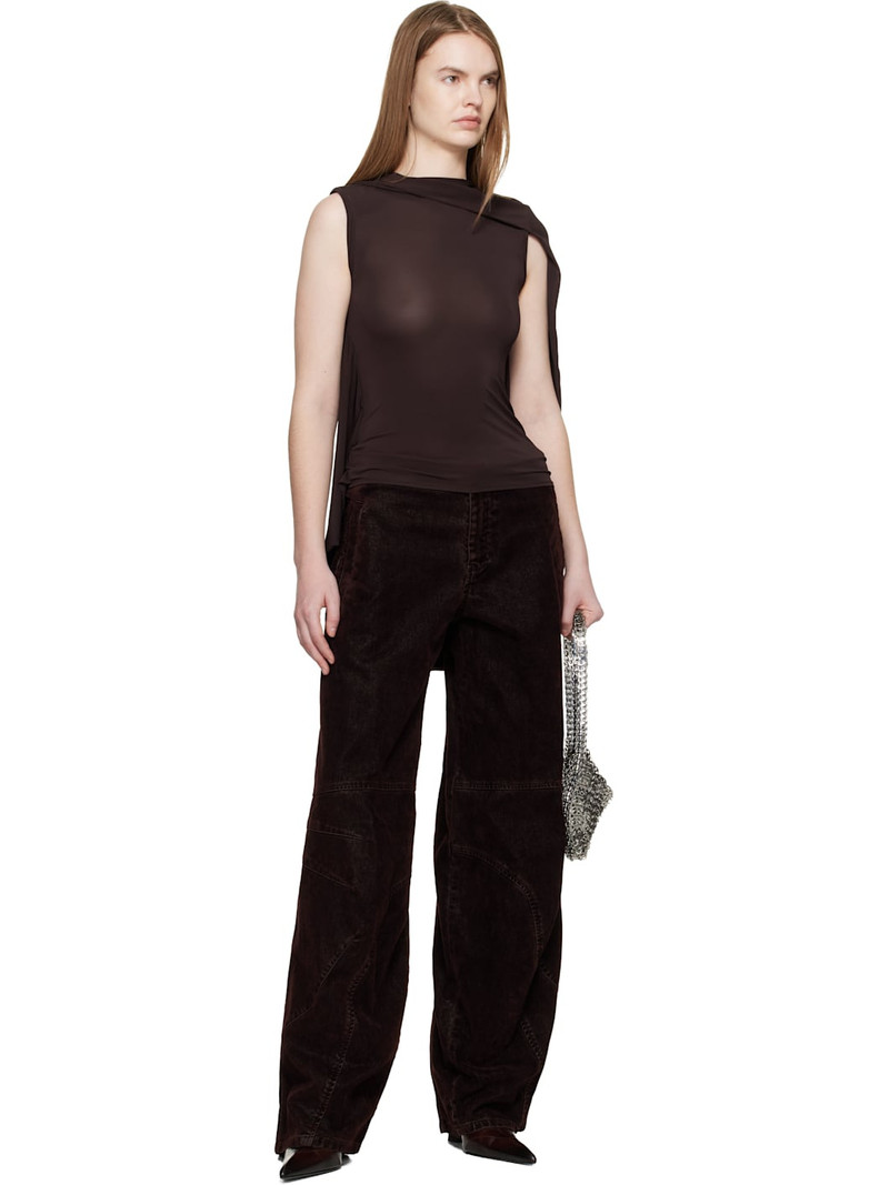 Jean Paul Gaultier Brown Minimal Moto Trousers outlook