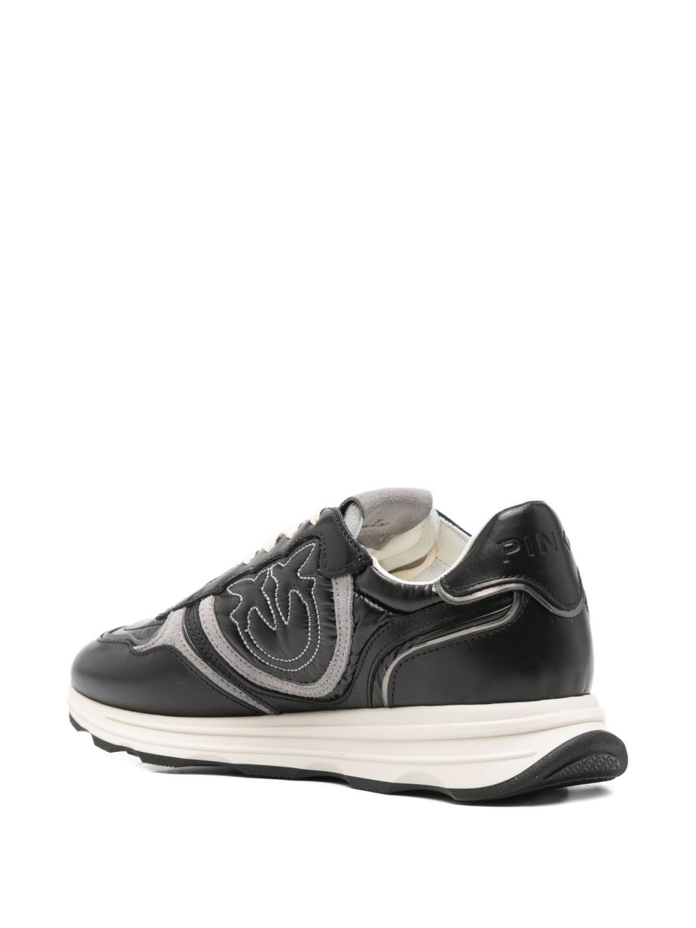 leather logo-detail sneakers - 3