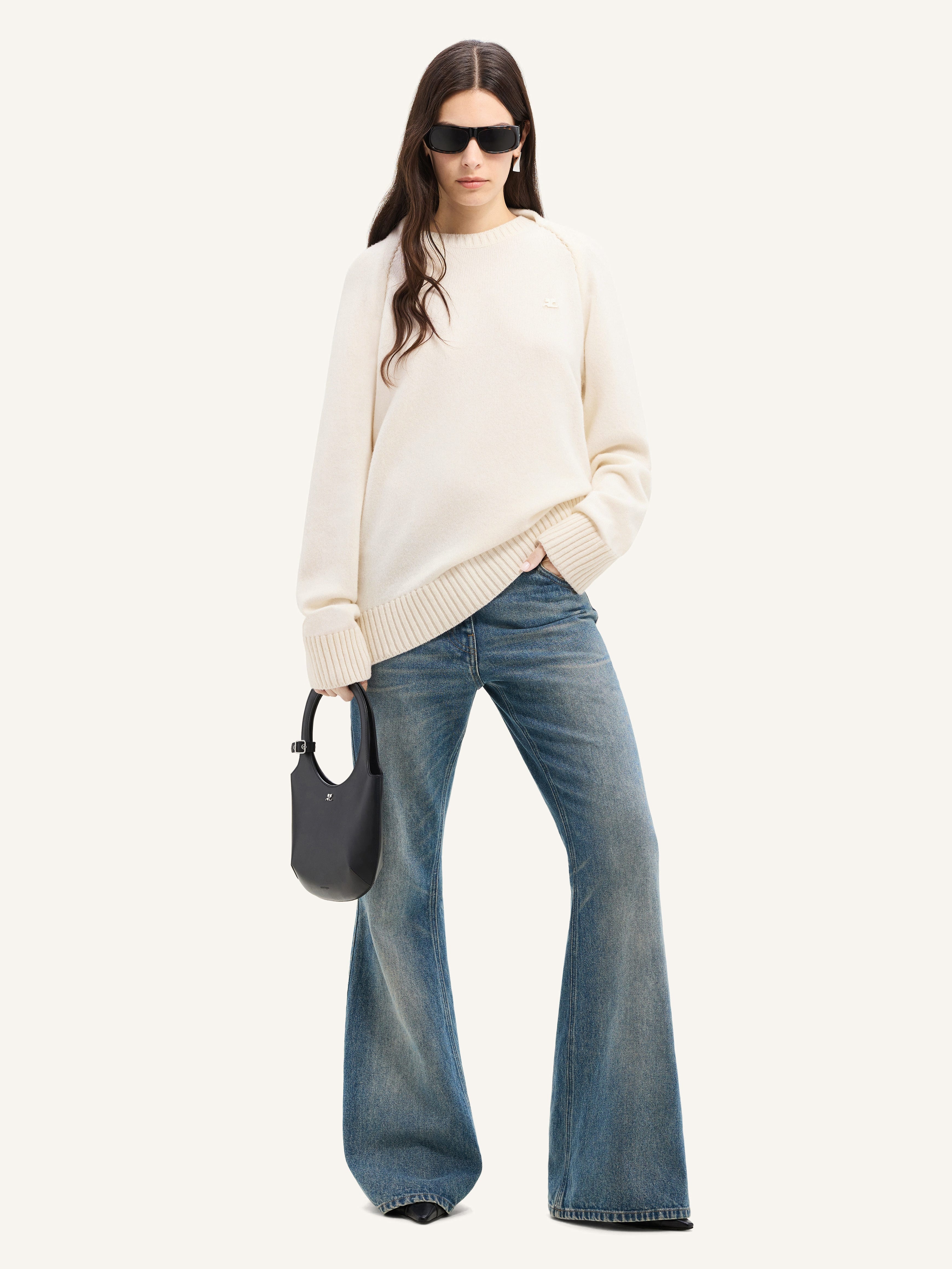 WOOL SWEATER WITH DRAP BEHIND THE BACK - 3