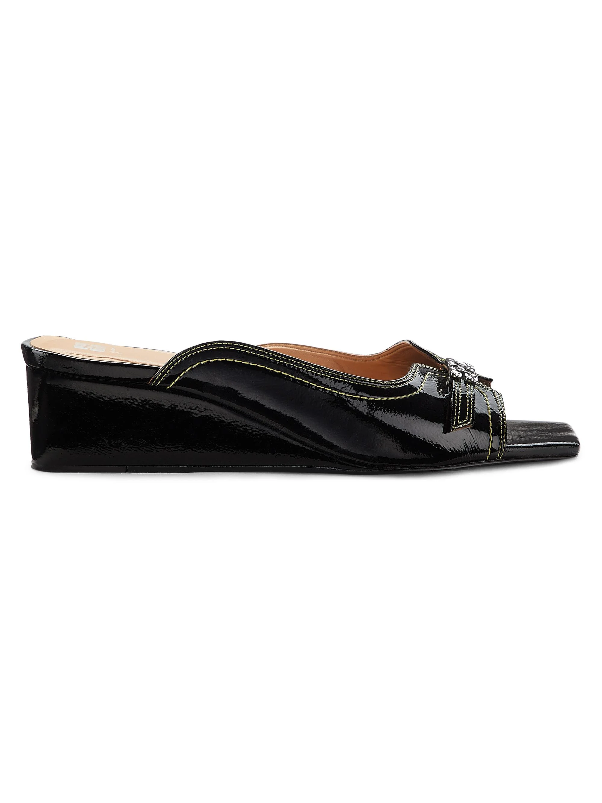 Women's Butterfly Wedge Mule Sandals - Black - 1