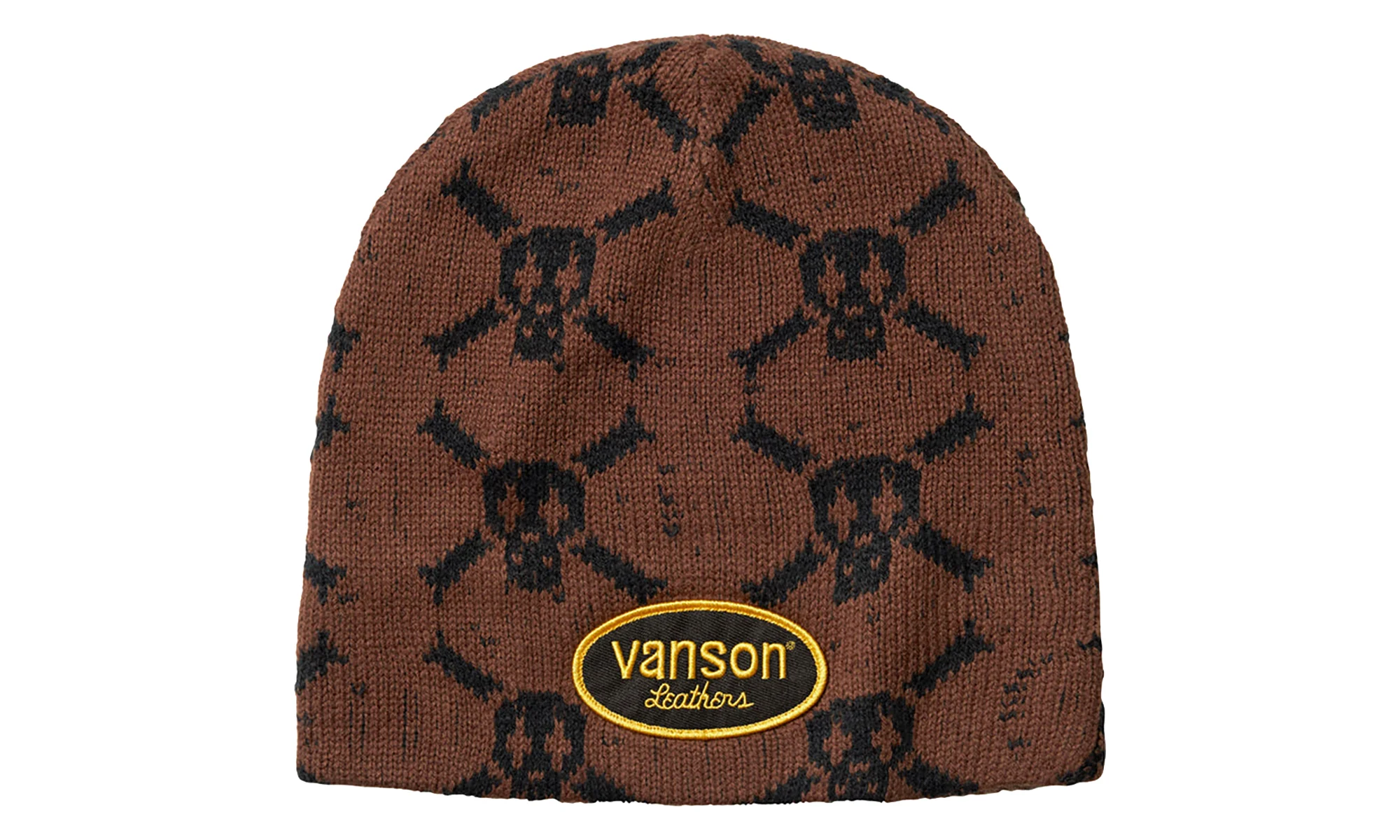 Vanson Leather Skull Beanie "FW26 - Brown" SU28663 - 1