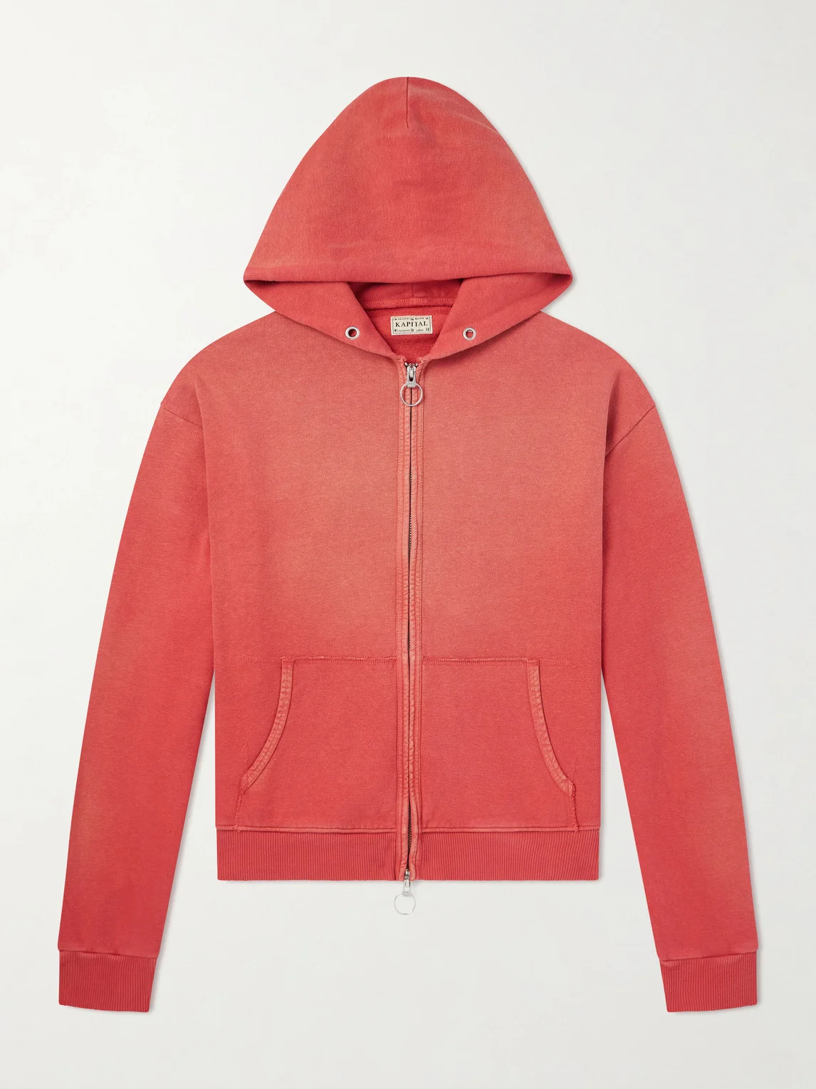 Distressed Cotton-Jersey Zip-Up Hoodie - 1