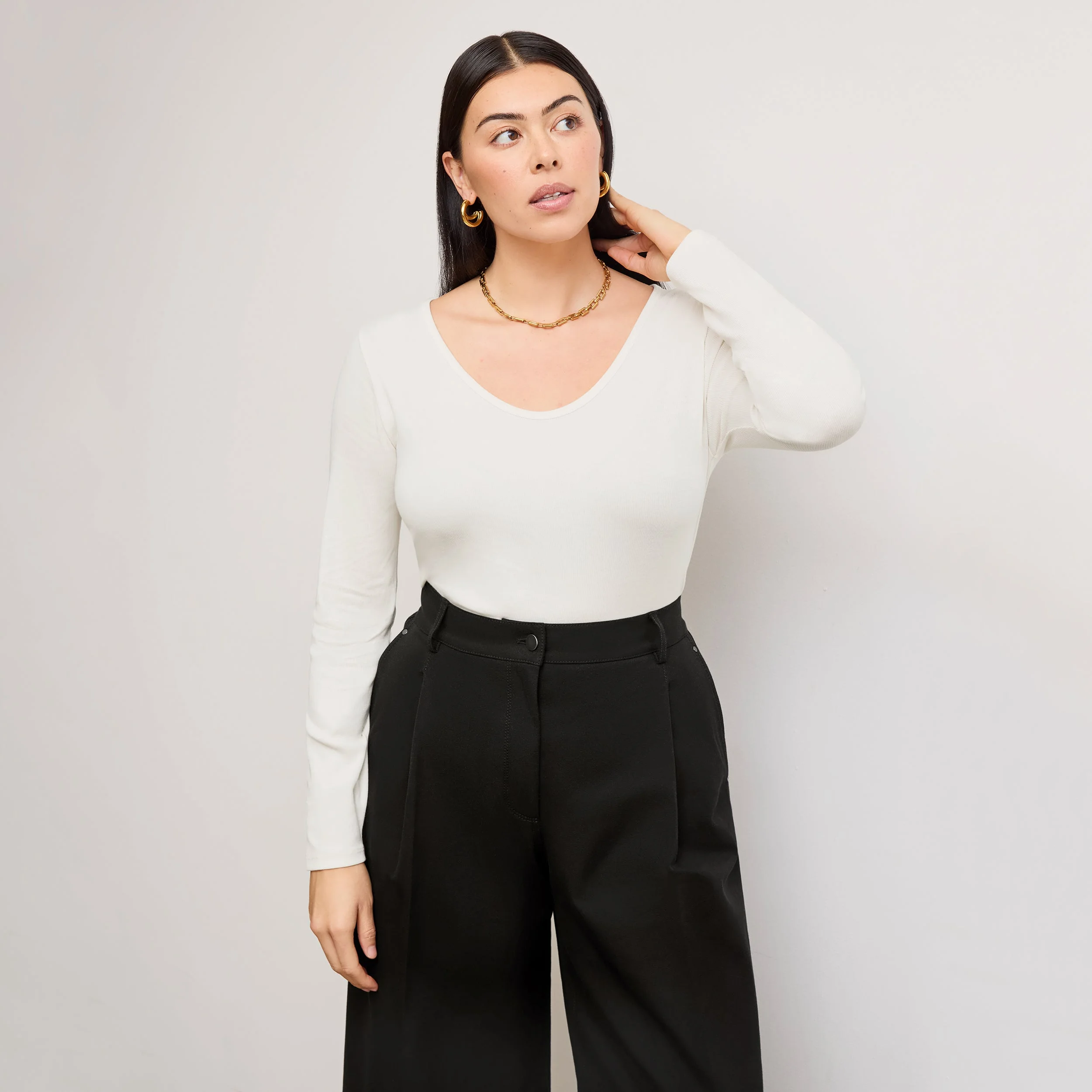 Marcia Layering T-Shirt - Ribbed Pima Cotton - 1
