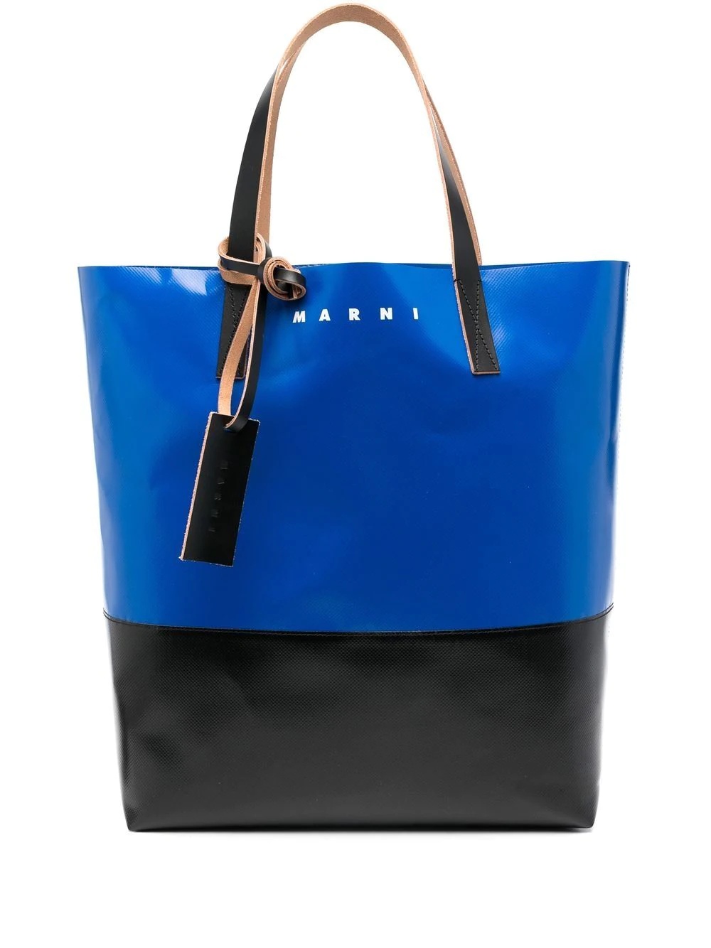 two-tone top-handle tote bag - 1