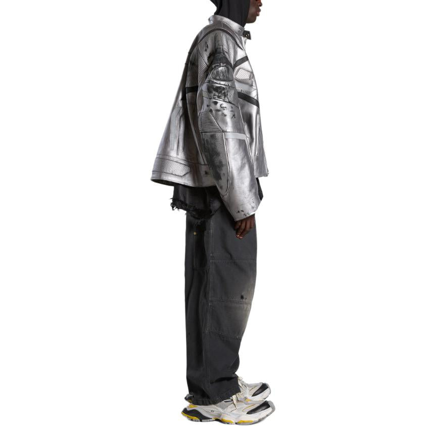Balenciaga Unity Sports Icon Racer Jacket 'Silver' 787430TQS128106 - 5