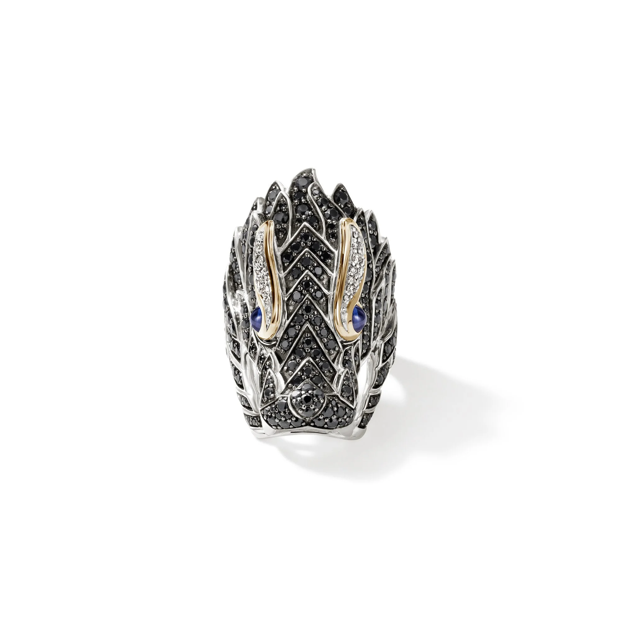 Naga Saddle Ring, Gold, Silver, Diamonds - 1