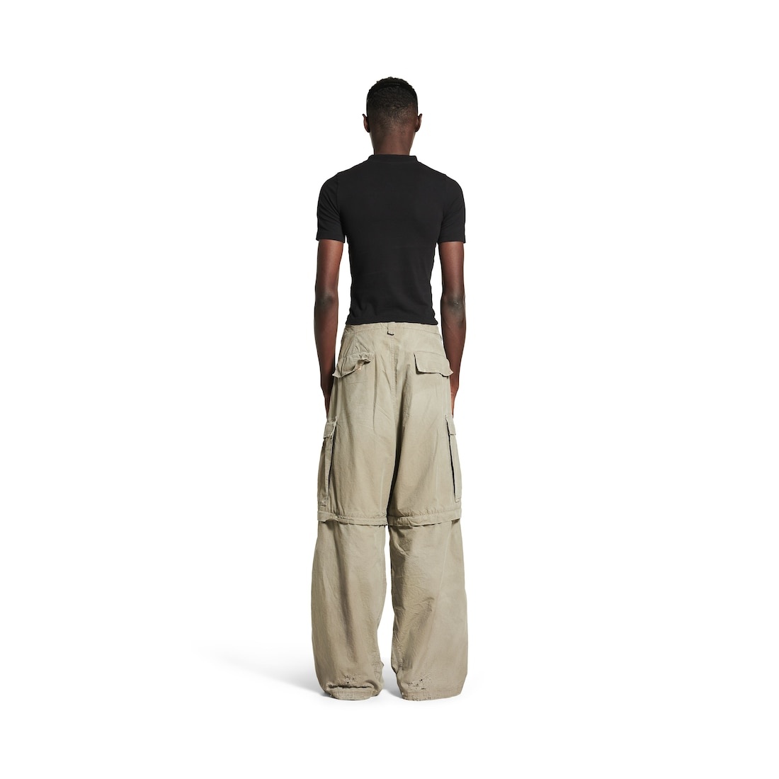 Men's Large Cargo Pants in Dark Beige - 4