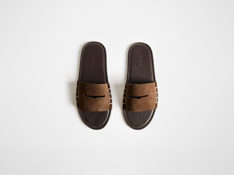 JW Anderson MENS LOAFER SLIDE MULES IN BROWN outlook