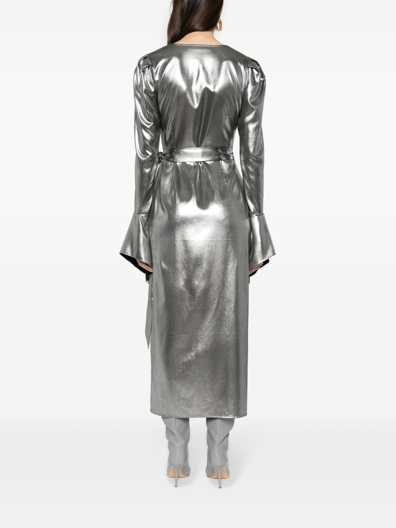 lamÃ© wrap midi dress 4