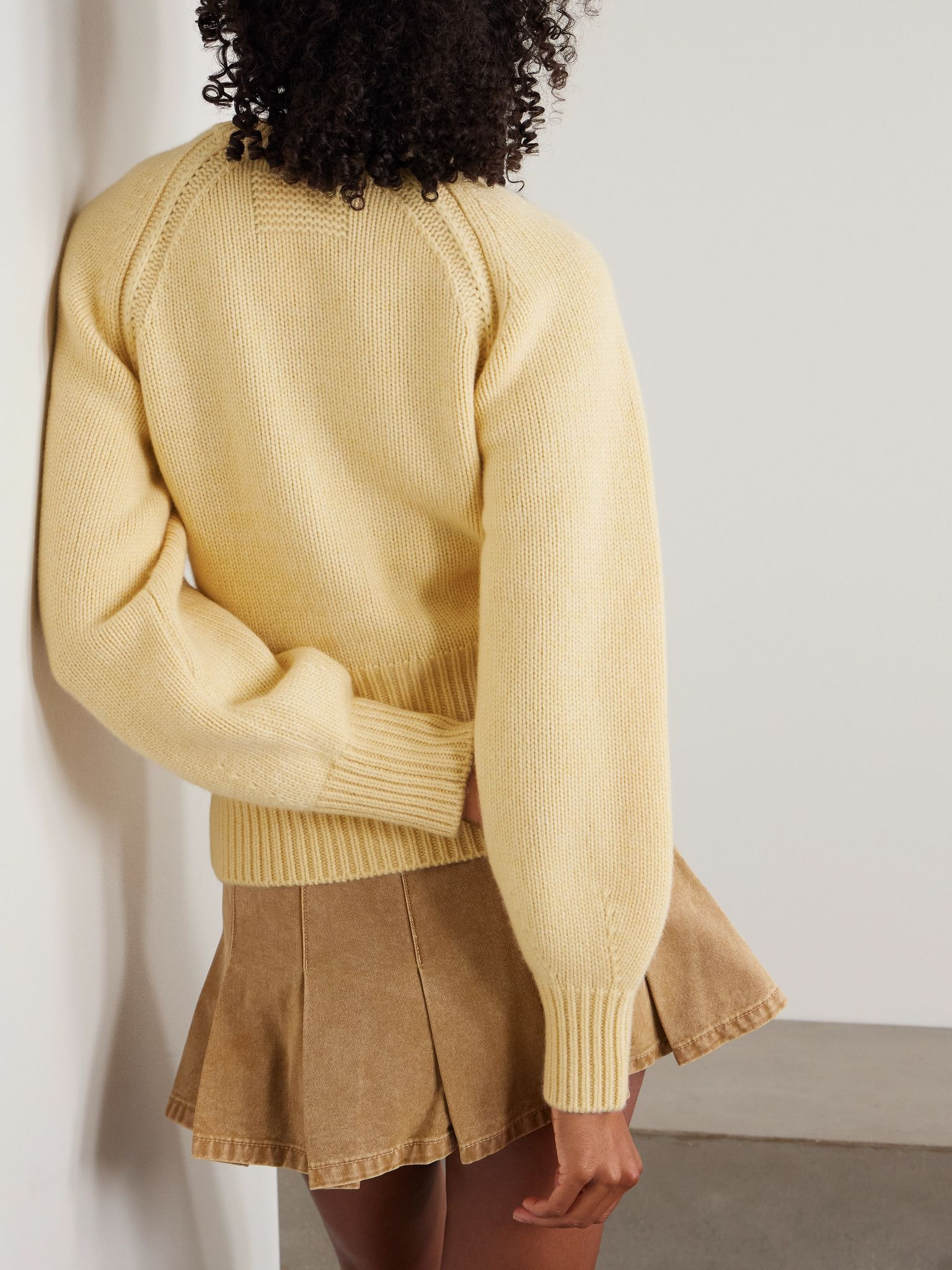 Sculpted cashmere cardigan Yellow - 4