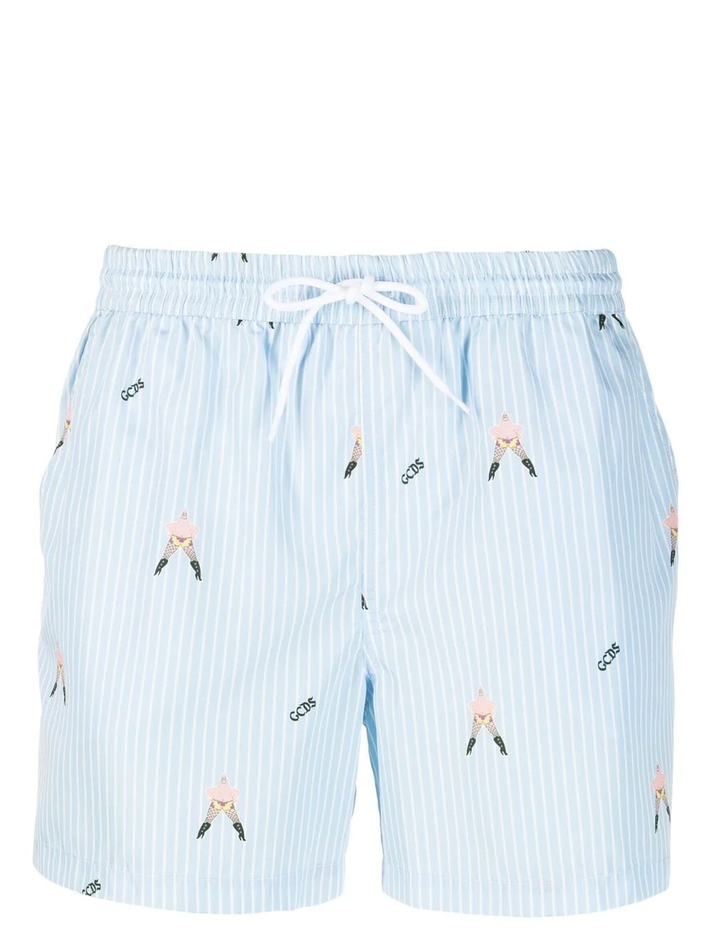 cartoon-print pinstripe shorts - 1