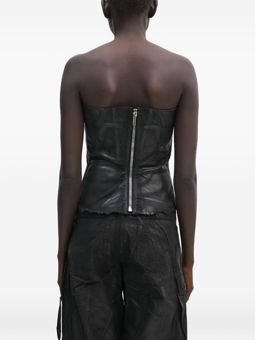 strapless frayed-hem vest - 3