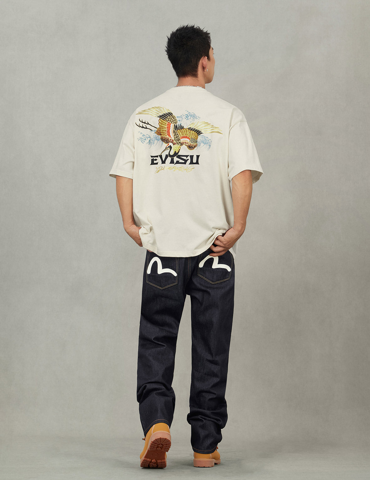 Seagull Print Pockets Regular Fit Jeans #2000 - 6