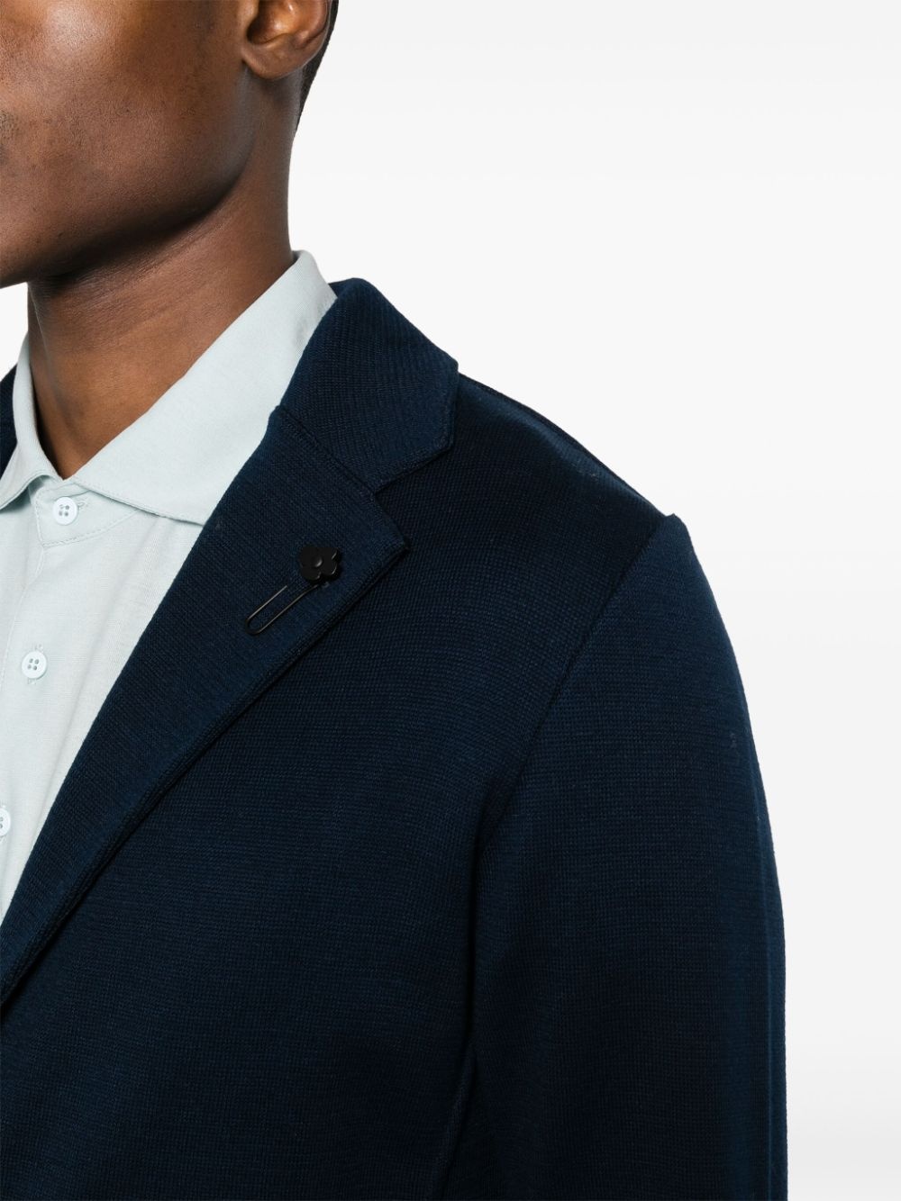 single-breasted cotton blazer - 5