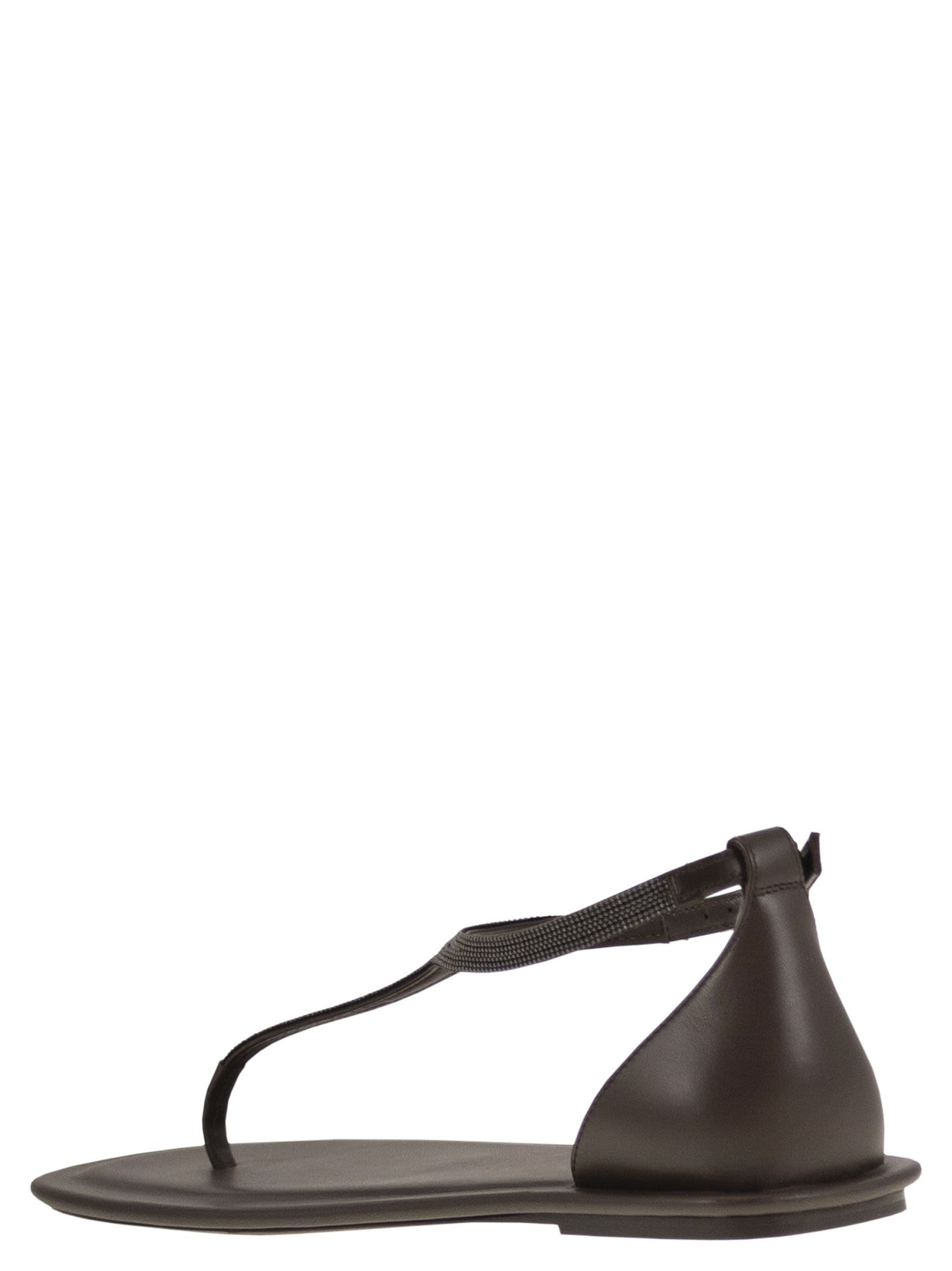 Brunello Cucinelli Women Nappa Leather Sandals With Precious Strap - 3