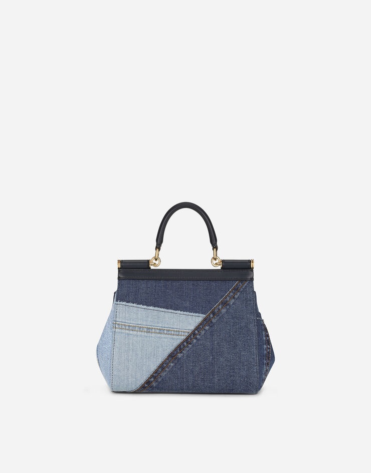 Small Sicily bag in patchwork denim and calfskin - 4