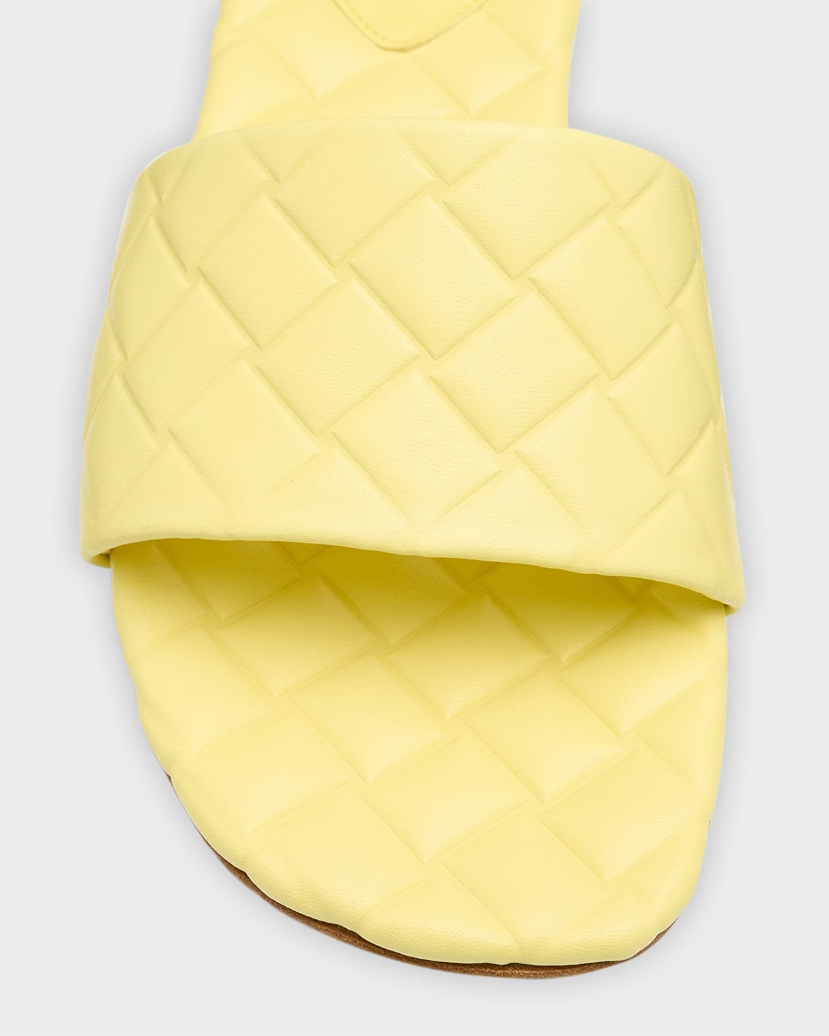 Quilted Leather Flat Slide Sandals - 5