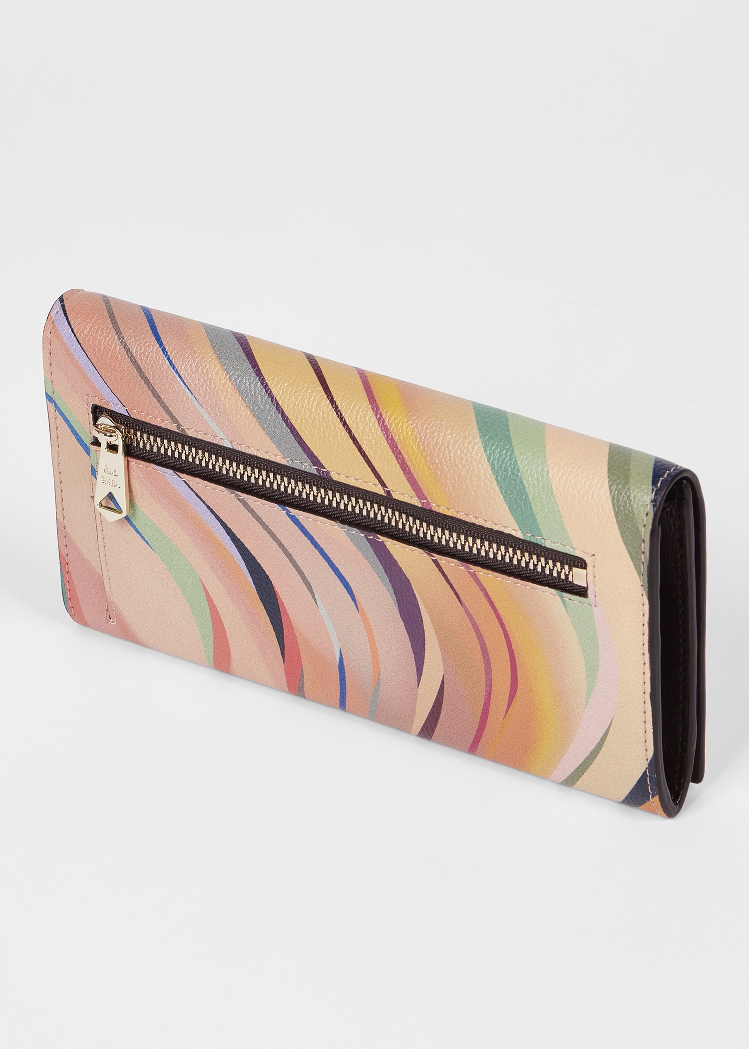 Women's 'Dusky Swirl' Leather Tri-Fold Purse - 2