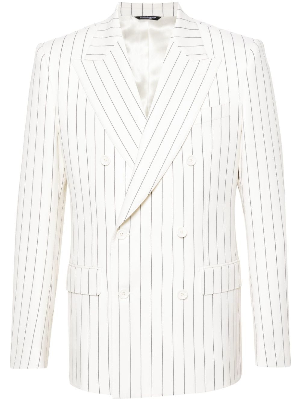 pinstriped double-breasted blazer - 1