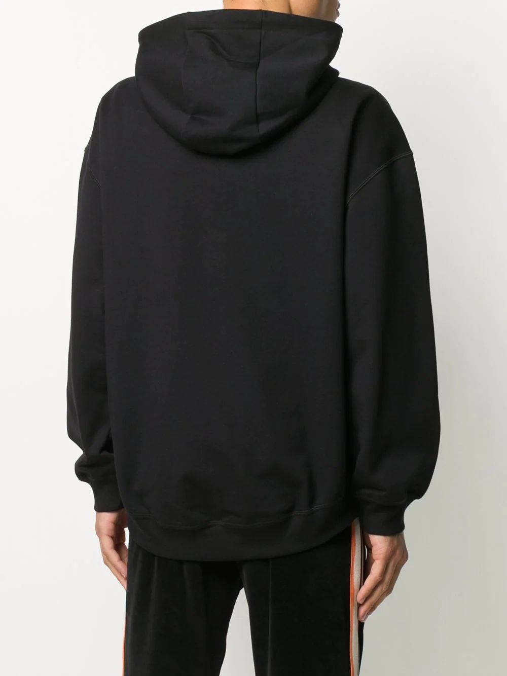 logo embroidered drawstring hoodie - 4