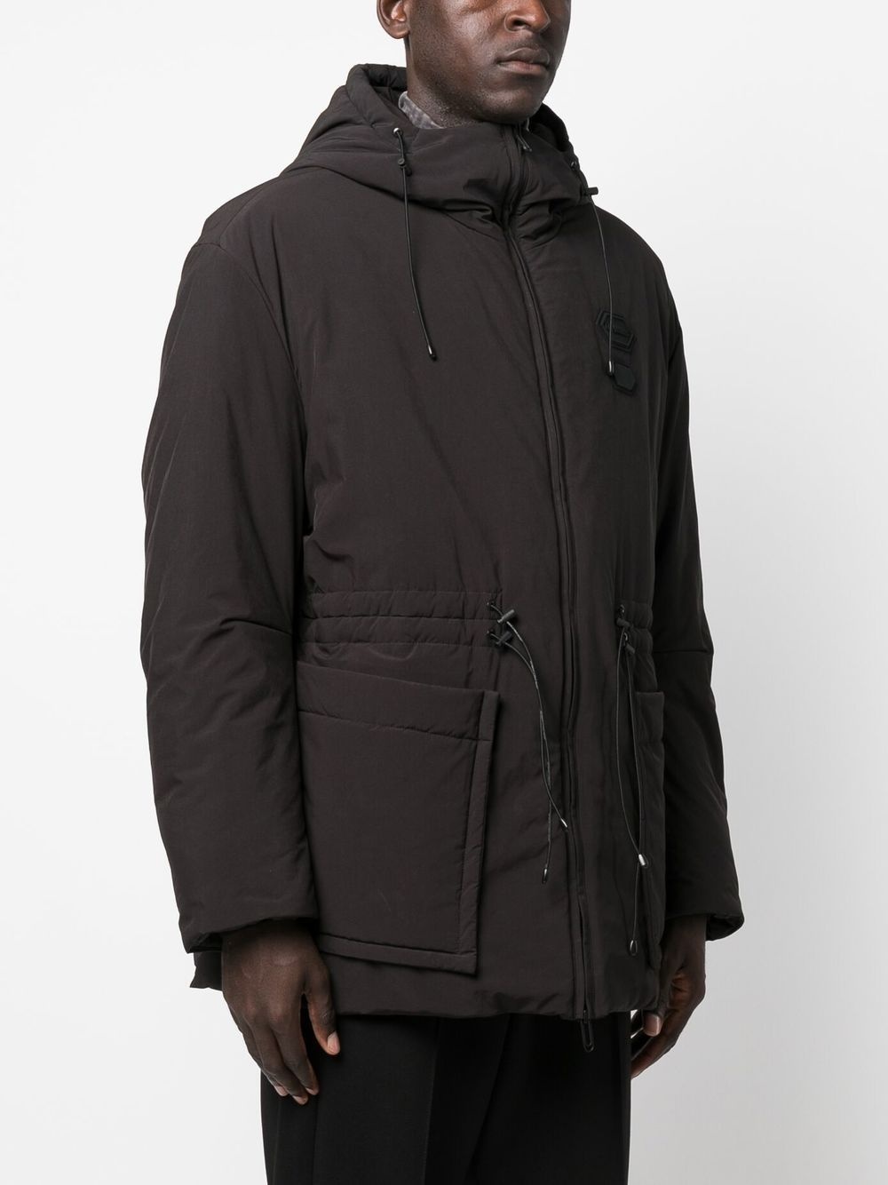 logo-patch padded jacket - 3