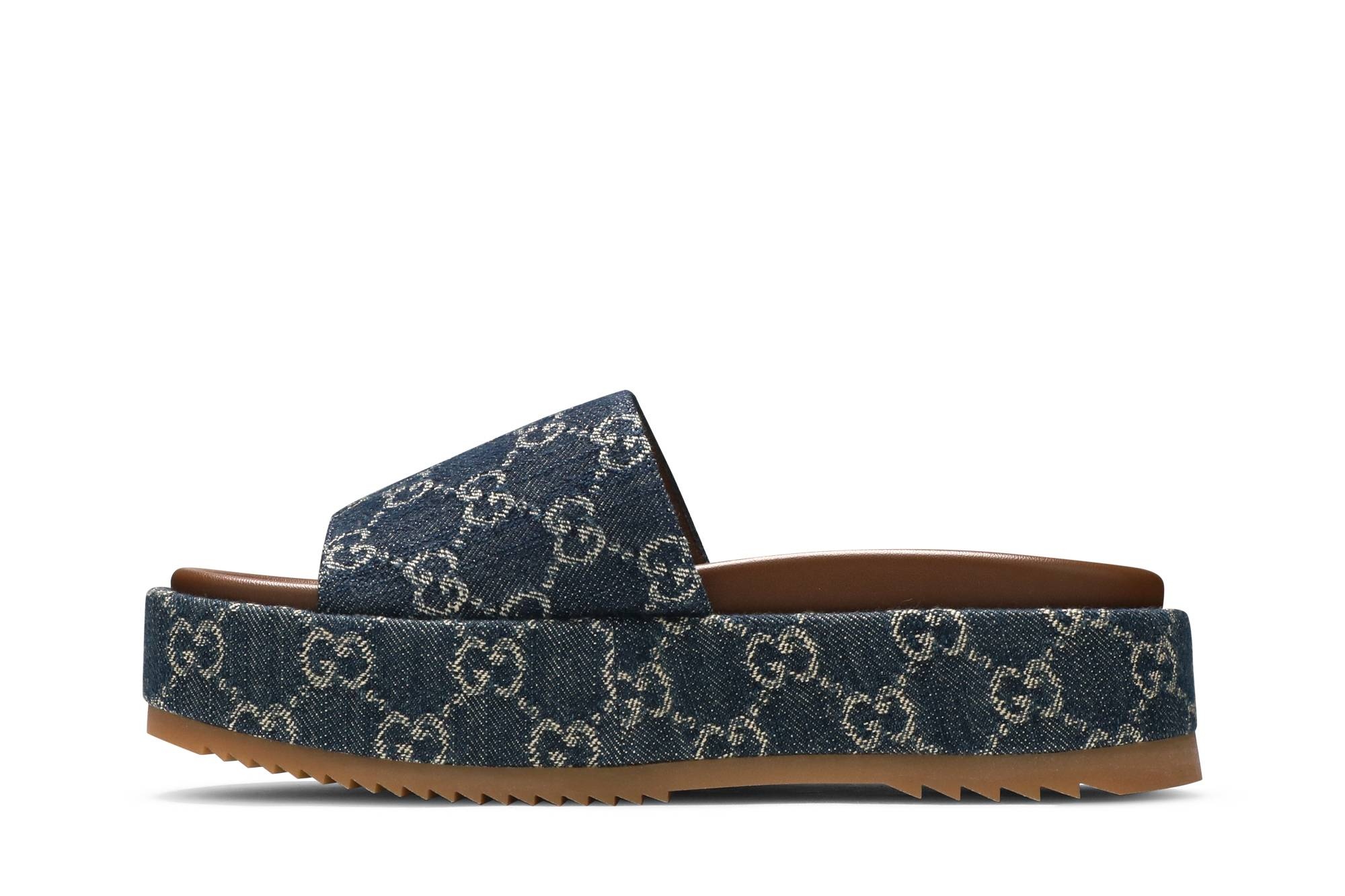 Gucci Wmns Platform Slide Sandal 'Allover GG Denim' - 3