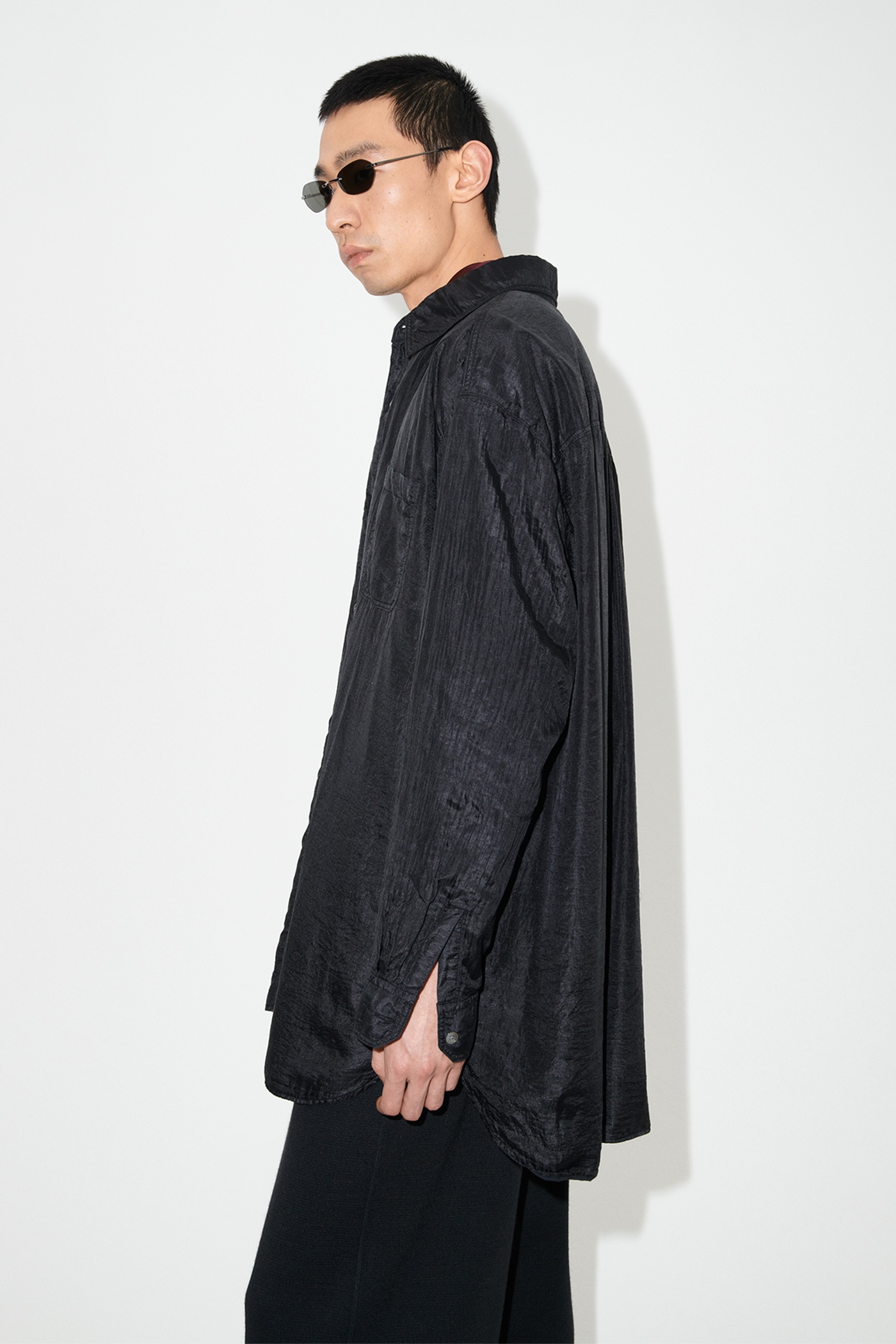 Darling Shirt Black Cotton Silk - 5