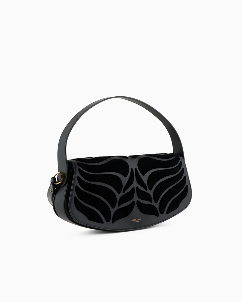 GIORGIO ARMANI LEATHER HANDBAG WITH SUEDE INLAYS outlook