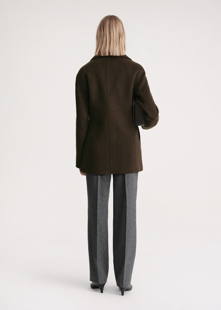 Structured-waist jacket chocolate melange - 4