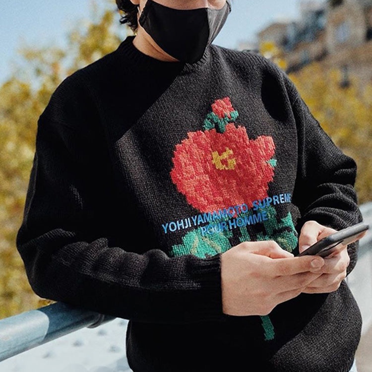 Supreme FW20 Week 4 Supreme x Yohji Yamamoto Crossover Rose Flower Pattern Unisex Black SUP-FW20-097 - 4
