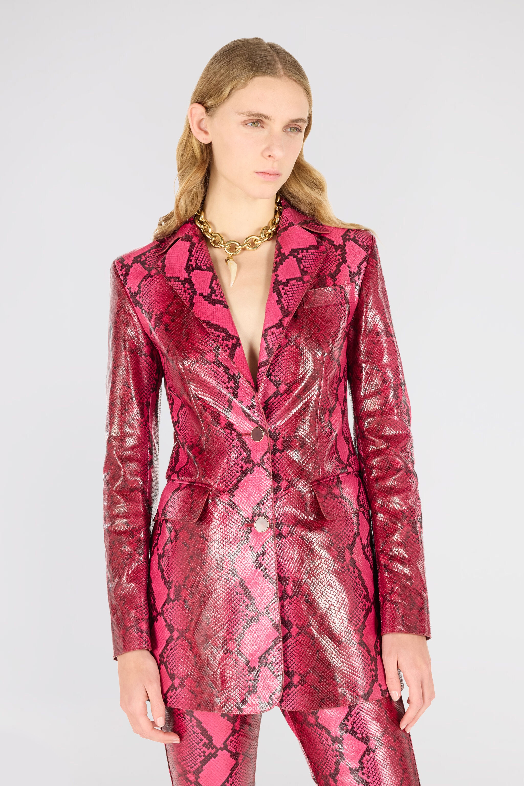 Shiny Python-Print Jacket - 3