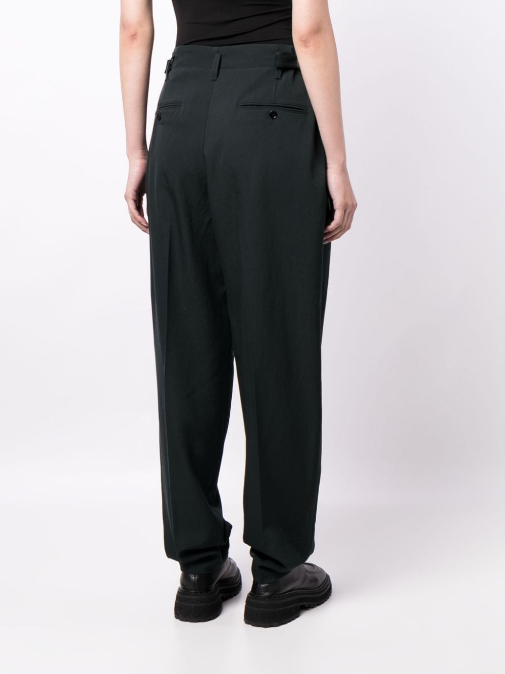 pleated-waist virgin-wool trousers - 4