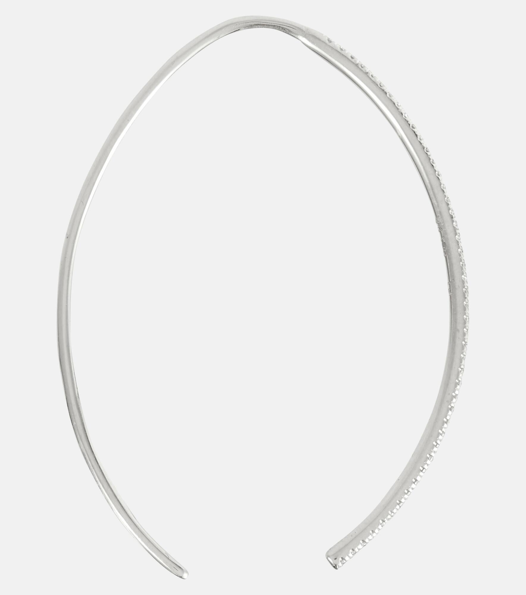 Eye 18kt gold hoop earrings with diamonds - 4