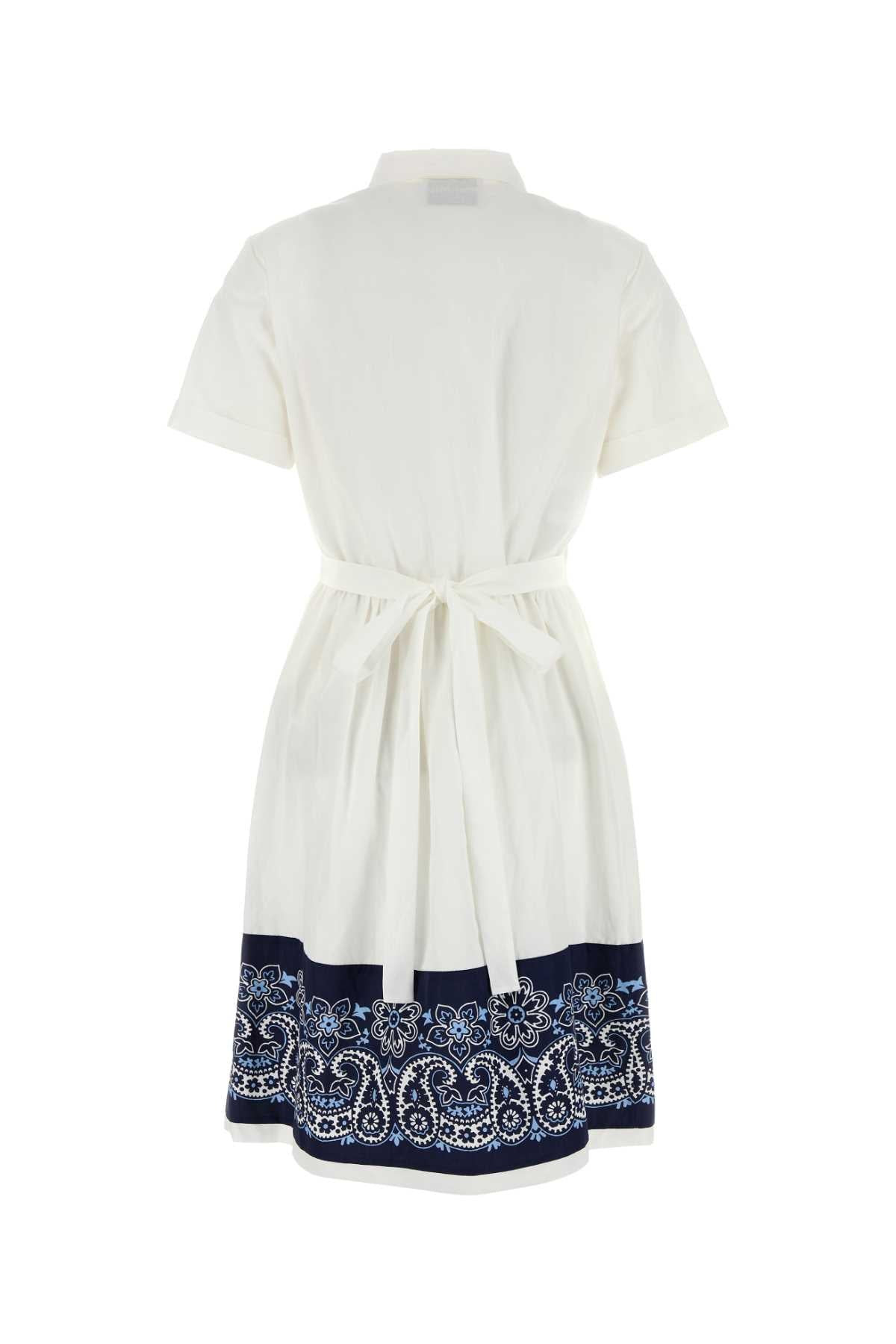 Miu Miu Women White Cotton Blend Shirt Dress - 2