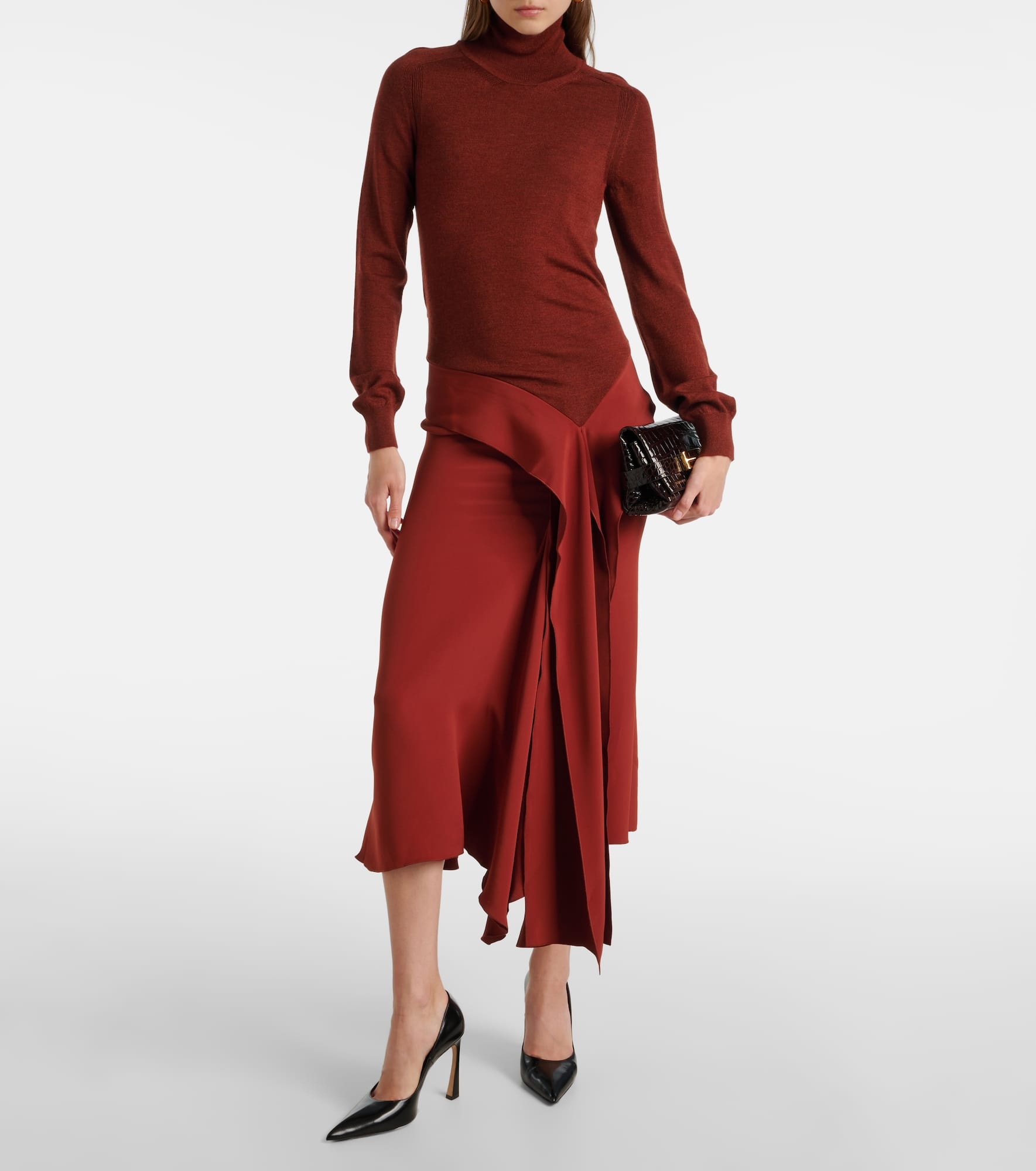 Tie-detail wool midi dress - 2