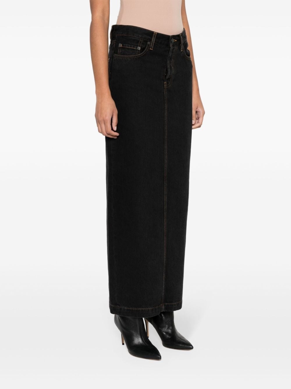 straight denim maxi skirt - 3