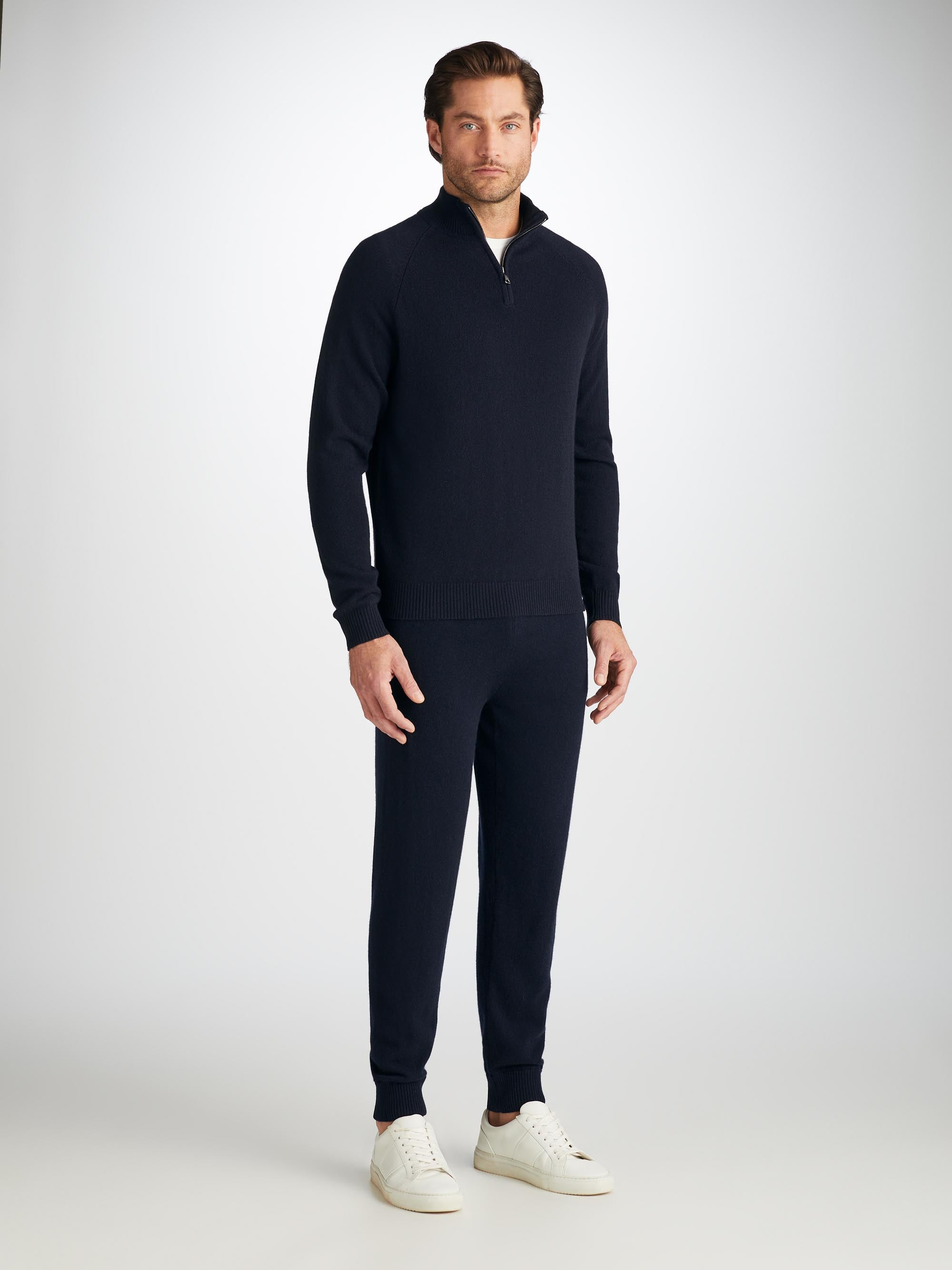 Men's Half-Zip Sweater Finley Cashmere Navy - 3