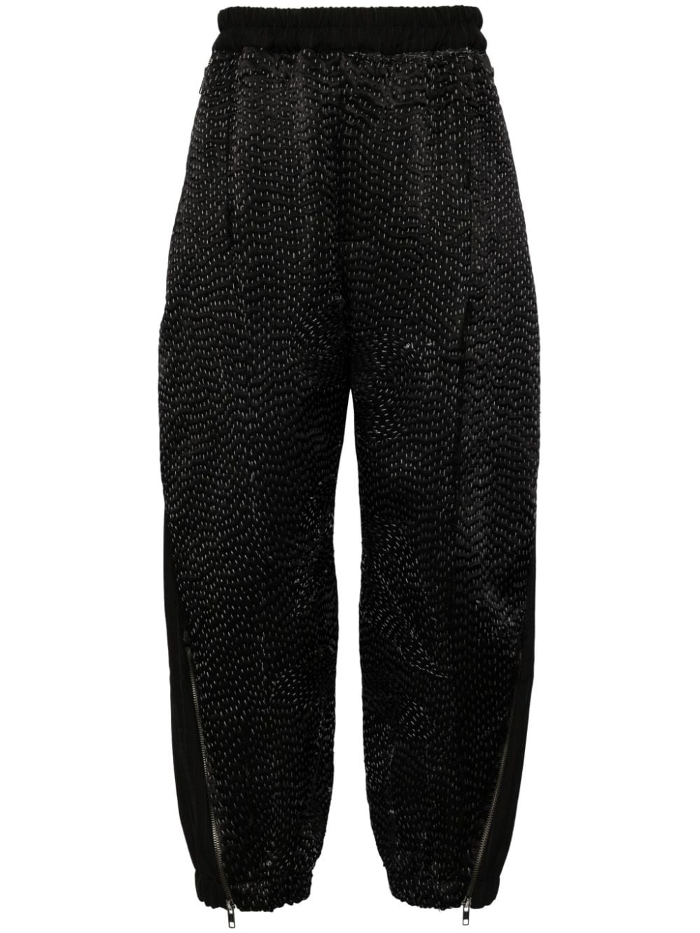 linen-blend track pants - 1