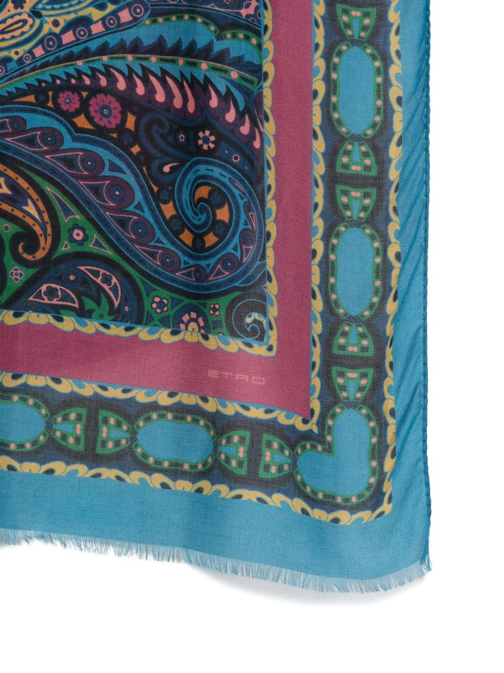 paisley-pattern fringed scarf - 2