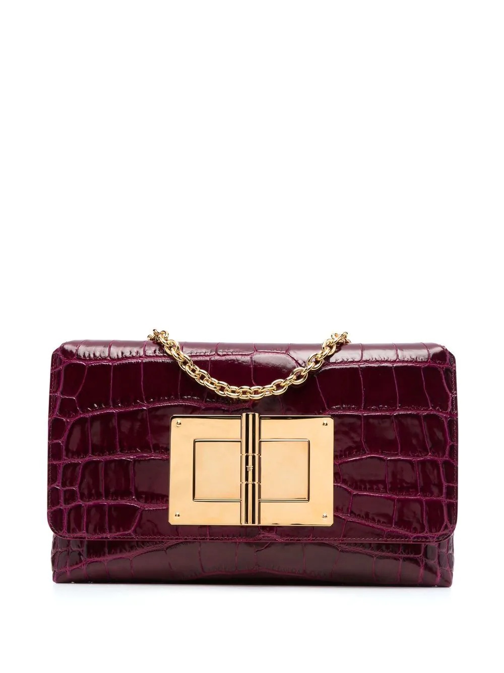 crocodile-effect clutch bag - 1