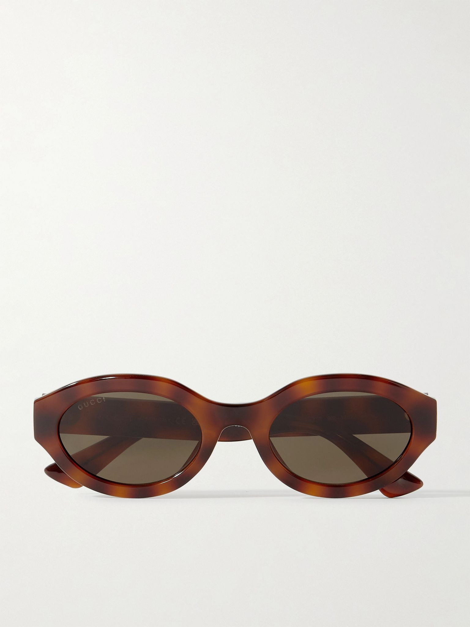 Oval-frame tortoiseshell acetate sunglasses Tortoiseshell - 1