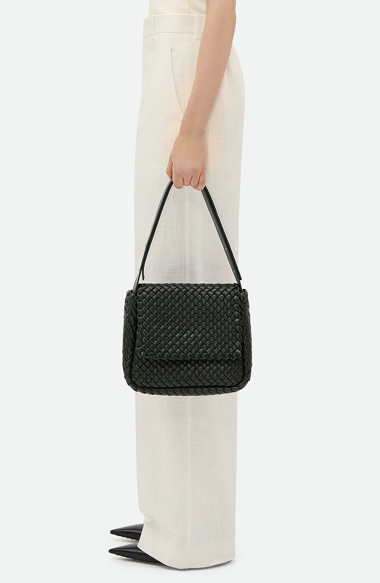 Cobble Padded Intrecciato Leather Shoulder Bag - 2