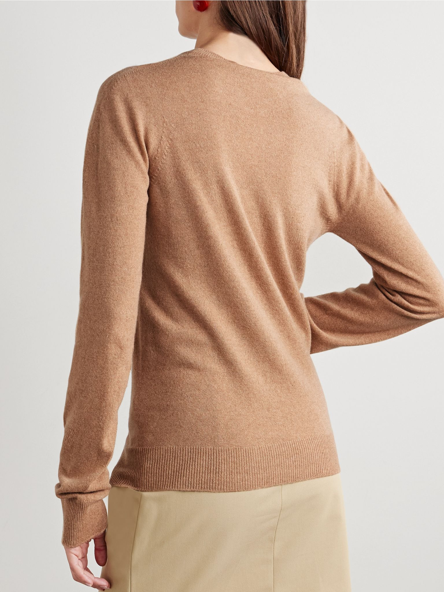 Embroidered wool and cashmere-blend sweater Brown - 4