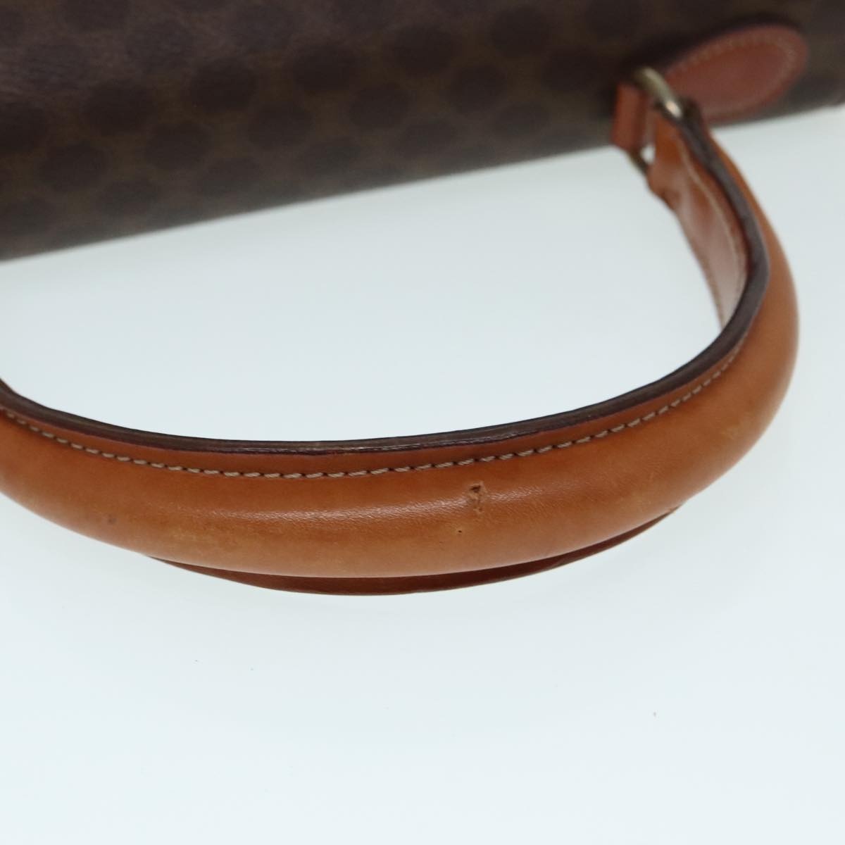 CELINE Macadam Canvas Hand Bag Pvc Leather Brown Gold - 7