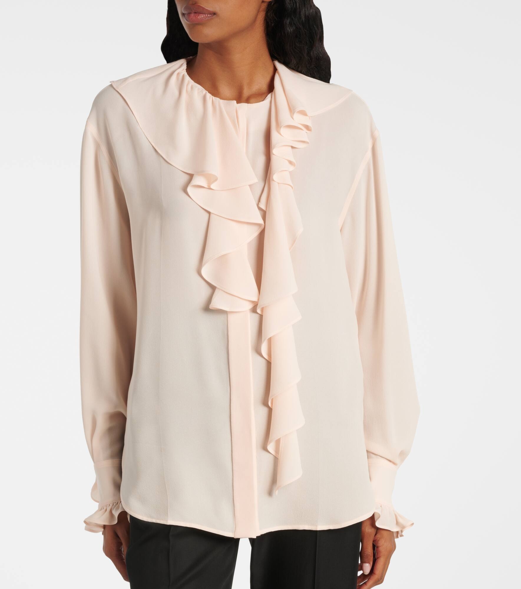 Ruffled silk blouse - 6
