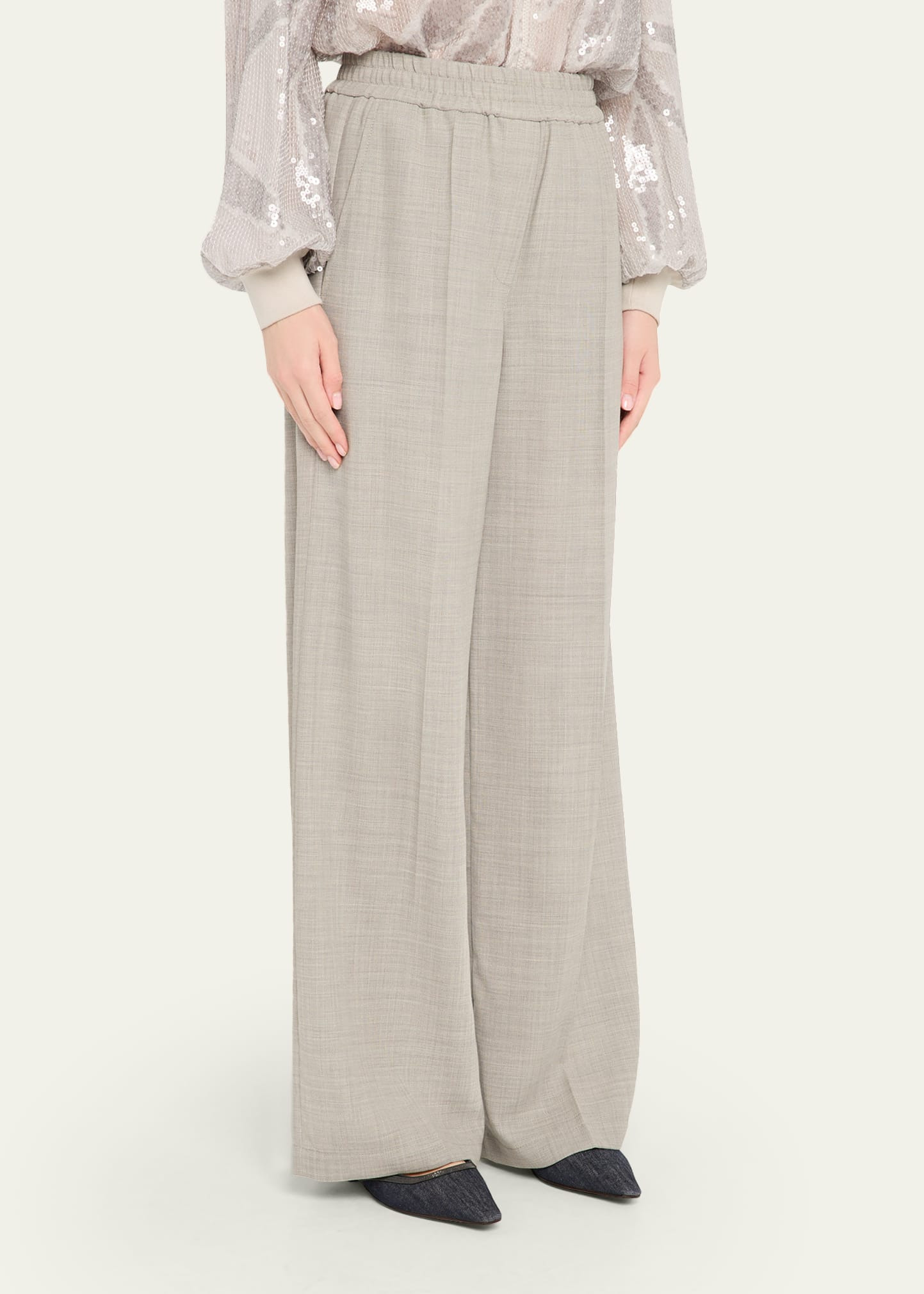 Fluid Wool Crepe Pants - 4