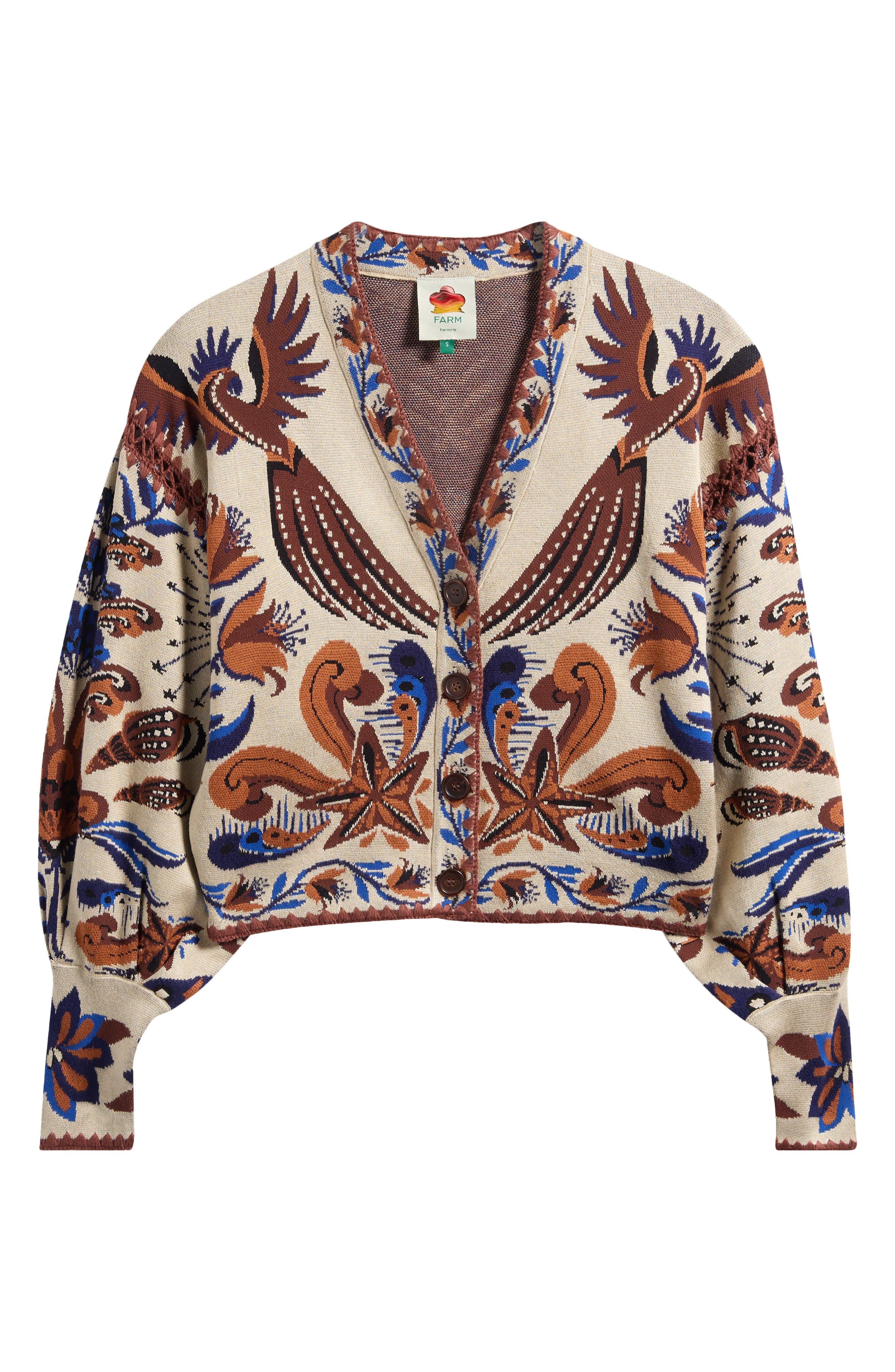 FARM Rio Nature Land Cardigan in Sand at Nordstrom - 5